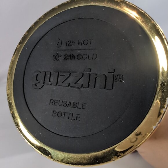 Guzzini Gold Metal Water Bottle Travel 12h Hot 24h Cold 500ml Thermo Reuseable - Picture 10 of 16